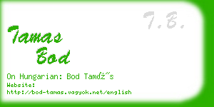 tamas bod business card